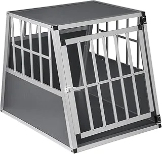EUGAD Aluminiowy transporter dla psa, pojedynczy bagażnik transportowy 65 x 85 x 71 cm, średni/mały, lekki i stabilny uchwyt na kennel dla psa, do samochodu, podróży, domu