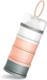 Queta Dozownik mleka w proszku, 480 ml, można układać w stos, 4 warstwy, przenośny pojemnik na mleko w proszku/zboża/żywność/owoce/przekąski (różowy)