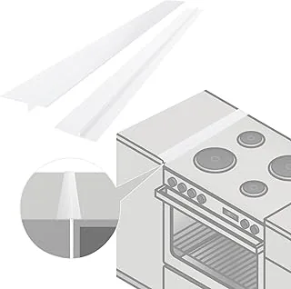2 silikonowe pokrywki do blatu kuchennego, 63 cm długości, odporne na wysokie temperatury, szczelne rozlane płyny między blatem, kuchenką, piekarnikiem i urządzeniami kuchennymi
