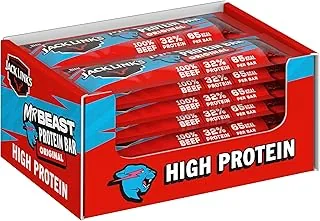 Jack Link's Original Proteinowy Baton z Wołowiny, Niskowęglowodanowe Batony Białkowe, Baton Energetyczny, Przekąska Podczas Podróży i na Siłownię, Treningi, Wysokobiałkowa Przekąska (14 x 22.5 G)