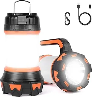 flintronic Latarnia kempingowa z możliwością ładowania, superjasna, 1000 lumenów, 6-trybowa latarka LED, oświetlenie namiotowe, wodoodporne światło awaryjne z powerbankiem 3600 mAh, do wędrówek