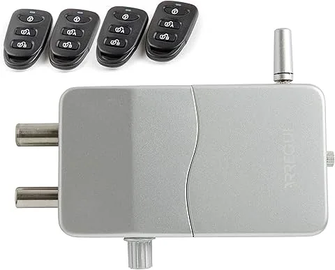 ARREGUI CI10P-AL niewidoczny zamek zabezpieczający do drzwi z alarmem dźwiękowym | 4 piloty | antywłamaniowy, anty-dzikie zasiedlenie | zamek elektroniczny | bezprzewodowy rygiel wewnętrzny | srebrny