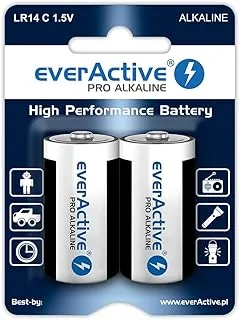 everActive Baterie C 12 sztuk, Pro alkaliczne, Baby LR14 R14 1,5 V, najwyższa wydajność, trwałość 10 lat, 12 sztuk – blistry