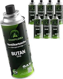 CAMPLORA 8 x 227 g butanu kartuszy gazowych z zaworem MSF-1a do grilla, kuchenki kempingowej, kuchenki gazowej, gazu kempingowego, kartuszy gazowych 227 g, butla gazowa z butanem