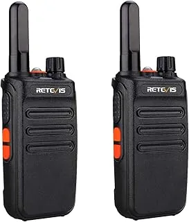 Retevis RB635 Walkie Talkie z Latarką, Radio Bez Licencji PMR446, Daleki Zasięg, Radiotelefony i Krótkofalówki, Kabel USB Walkie-Talkie z VOXNa Rodzinne Spacery, Kemping (Czarny, 2 Sztuki)