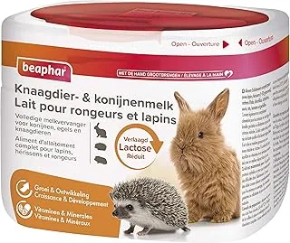 BEAPHAR Mleko modyfikowane w proszku dla gryzoni i królików - Pełnopokarmowa - Zmniejszona zawartość laktozy - Wzrost i rozwój - Witaminy i Minerały - 200g