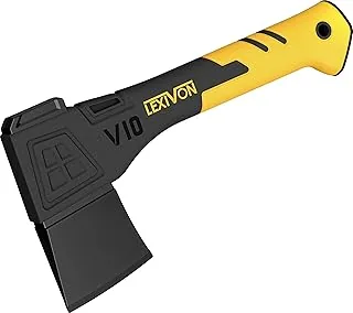 LEXIVON Siekiera do siekania 25 cm, kempingowa siekiera do siekania gałęzi, małych drewnianych kłód, podpałek i ogrodnictwa, ergonomiczny uchwyt TPR, lekki uchwyt kompozytowy z włókna szklanego,