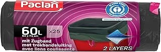 Paclan Worki z taśmą ściągającą 25 x 60 l Niebieski Anioł, zielony/szary