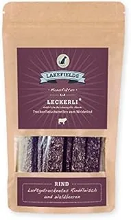 Lakefields MANUFAKTUR przekąski paski suszonego mięsa z wypasu 150 g, wymiary: 4 x 150 g