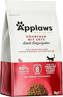 Applaws Sucha, bezzbożowa karma dla dorosłych kotów, kurczak z dodatkową kaczką, worek wielokrotnego zamykania, 2 kg