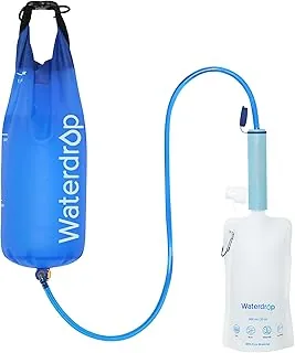 Waterdrop Water Filter Słoma z Grawitacyjną Torbą na Wodę, Przenośny Kempingowy System Filtracji, Oczyszczacz Wody Pitnej do Ratownictwa Pieszego Wędrówki z Plecakiem