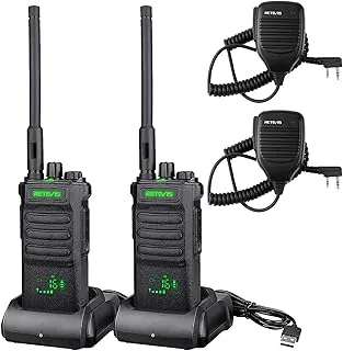 Retevis RT86 Radiotelefon Dwukierunkowy Dalekiego Zasięgu, Wysokiej Jakości Krótkofalówka z Mikrofonem i Głośnikiem, 2600 mAh Przenośne Radiotelefony Dwukierunkowe (czarne, 2 sztuki) (Ukryj ekran)