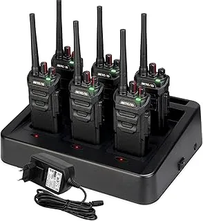 Retevis RT648 Walkie Talkie, Wodoodporność IP67, Bez Licencji PMR446, Walkie Talkie z Sześciokierunkową Ładowarką, Skanowanie VOX, Krótkofalówka Dalekiego Zasięgu (6 Szt, Czarna)