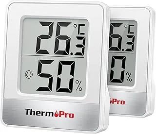 ThermoPro TP49-2 mały cyfrowy higrometr, termometr, do użytku domowego, termometr, monitor temperatury i wilgotność powietrza, 2 sztuki