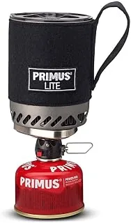 Primus Przenośna kuchenka gazowa kempingowa, system Lite, lekka, 350 g z pojemnikiem 0,5 l, 1500 W z wbudowanym zapłonnikiem, wyprodukowana w Europie