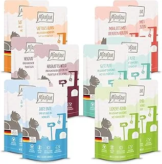 MjAMjAM mokra karma dla kotów premium, Quetschie Mixpaket III, opakowanie 12 szt. (12 x 125 g), bez zbóż z dodatkowym mięsem