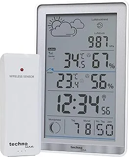 Bezprzewodowa stacja pogodowa WS9218 z nadajnikiem zewnętrznym TX106-TH, temperatura wewnętrzna, temperatura zewnętrzna, wilgotność, ciśnienie powietrza, prognoza