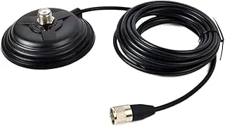 UAYESOK Uchwyt magnetyczny do anteny HF/VHF/UHF 4,3 cala (110 mm) podstawa z 5 m (16,4 stopy) kabel koncentryczny RG58 wtyczka PL-259 do UHF Felmale CB Dual Band Mobile Marine Radio Transceiver