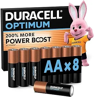 DURACELL Baterie alkaliczne Optimum AA 1,5 V, 8 szt., 200% więcej składników aktywnych Power Boost, do nowoczesnych urządzeń, w 100% nadające się do recyklingu, opakowanie bez plastiku, MX1500