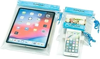 YUMQUA Wodoszczelna torba, sucha torba na aparaty/telefony komórkowe/iPad/torba na dokumenty, nadaje się do podróży/do domu/na zewnątrz/do sportów wodnych, niebieski, worek do pakowania