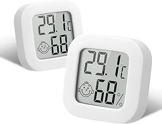 flintronic Termometr do higrometru wewnętrznego, 2 szt., mini termometr, higrometr, wysoka precyzja, monitor temperatury i wilgotność powietrza, wskaźnik poziomu komfortu dla domu, biura