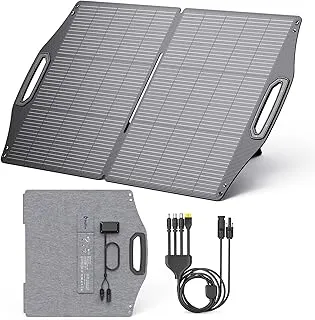 BigBlue Składany panel słoneczny 100W, USB-C PD45W/USB-A 18W/MC-4, IP68 moduł solarny ETFE ze stojakiem, do stacji zasilania, Telefony, Tablety, przenośna ładowarka solarna