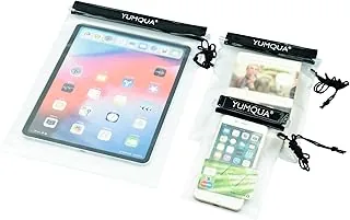 YUMQUA Wodoszczelna torba, sucha torba na aparaty/telefony komórkowe/iPad/torba na dokumenty, nadaje się do podróży/do domu/na zewnątrz/do sportów wodnych, czarny, l, worki wodoodporne