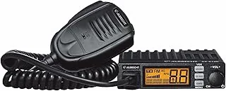 Albrecht AE 6120 VOX Mini CB 12620, 4 W AM/FM ze zintegrowaną funkcją VOX do mówienia bez użycia rąk, gniazdo mikrofonowe RJ45, duży wyświetlacz LCD, w zestawie uchwyt, czarny
