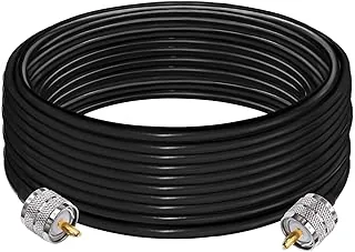 TUOLNK Kabel PL259 Kabel radiowy CB RG58 Bridge PL259 32,8 stopy (10 M) SO239 UHF Przedłużacz męski na męski Kabel koncentryczny Niskie straty Czarny kabel koncentryczny RF PL259 do radia