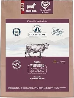 LAKEFIELDS Menu na suszone mięso wołowe – dla dorosłych, małych psów – 1000 g – kompletna karma bez zbóż