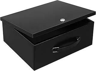 Dalmbox Przenośna sejf z zamkiem na klucze, ognioodporna metalowa skrzynka na gotówkę, pudełko na dokumenty