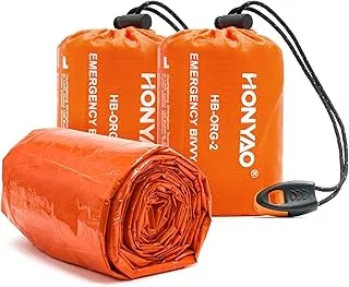 HONYAO Koc ratunkowy, do spania, survivalu, na biwak, pierwszej pomocy, wodoszczelny, namiot awaryjny, ultralekki, z gwizdkami sygnalizacyjnymi, na kemping, wędrówki