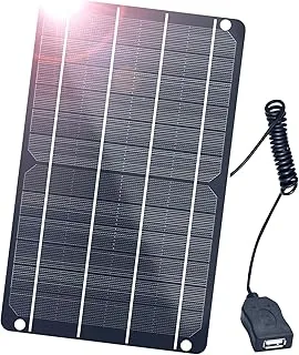 FlexSolar Panel słoneczny USB, przenośna ładowarka solarna 6 W, 5 V, monokrystaliczna wodoodporna, do telefonu komórkowego, powerbanku, wentylatorów, kamer bezpieczeństwa, wędkowania, biwakowania