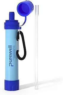 Purewell Osobisty filtr wody 1500 l zewnętrzny filtr wody usuwa 99,100% zanieczyszczeń, wędrówek, podróży przygodowych i gotowości w nagłych wypadkach