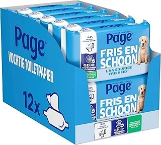 Page wilgotny papier toaletowy - całkowicie czysty - 456 sztuk (12 x 38 sztuk) - opakowanie ekonomiczne