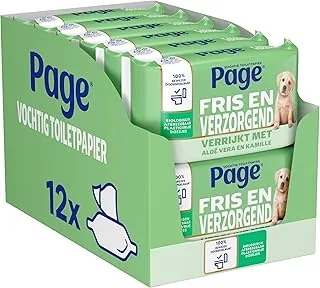 Page Wilgotny papier toaletowy, aloes wera, 456 sztuk, 12 x 38 sztuk - opakowanie
