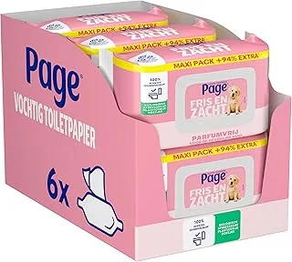 Page Wilgotny papier toaletowy - Sensitive Maxipack - 444 sztuki (6 x 74 sztuki) - opakowanie ekonomiczne