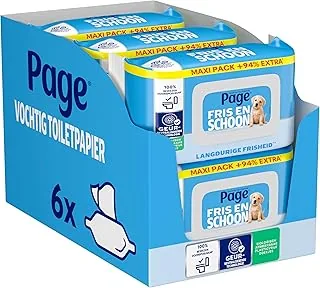 Page wilgotny papier toaletowy - kompletny czysty Maxipack - 444 sztuki (6 x 74 sztuki) - opakowanie ekonomiczne