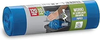 Anna Zaradna Worki do segregacji odpadów PAPIER 120L 10szt niebieskie