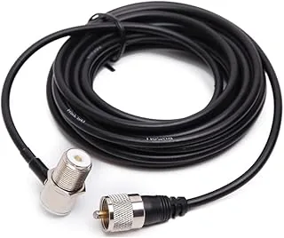 Tiiyee Kabel montażowy z otworem antenowym, z tworzywa sztucznego, antena samochodowa NMO z wtyczką UHF PL259, do dwukierunkowej anteny radiowej CB, skaner radiowy 5 m
