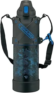 Zojirushi SD-HA15-BB Butelka na wodę, bezszwowa butelka na wodę, typ sportowy, duża pojemność, 1,5 l, bezpośrednie picie, butelka chłodząca ze stali nierdzewnej, niebiesko-czarna, zintegrowana