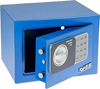 HMF 46126-05 sejf mały z zamkiem szyfrowym, sejf meblowy, 23 x 17 x 17 cm, niebieski