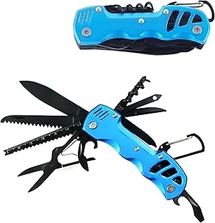 Multitool scyzoryk kieszonkowy, Taozoey 12 w 1 narzędzie kieszonkowe, nóż narzędziowy, składany narzędzie wielofunkcyjne z otwieraczem, nożem, śrubokrętem, pilnikiem, piłą, szczypcami i torbą