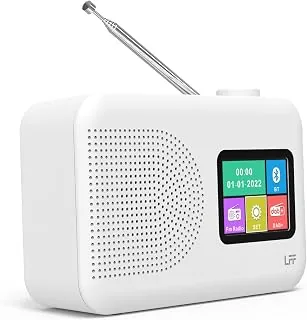 Radio Cyfrowe LFF DAB Plus - Małe FM/DAB z Kolorowym Wyświetlaczem, Bluetooth, Zasilanie Kablowe lub Bateryjne