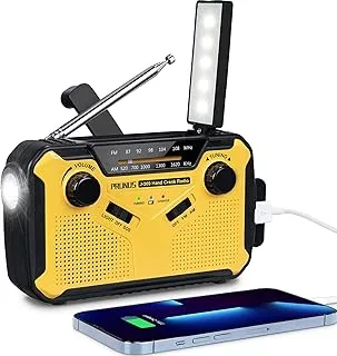 Radio z nakręcanym mechanizmem, PRUNUS J-369 Sprzęt survivalowy, przenośne radia AM/FM, radio zasilane baterią z powerbankiem o pojemności 3000 mAh, radia solarne z latarką, lampką do czytania i alarm