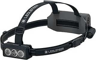 Ledlenser NEO9R latarka czołowa LED do joggingu, bardzo jasna 1200 lumenów, lampa do biegania z akumulatorem do ponownego ładowania, czerwone światło sygnalizacyjne, odblaskowa opaska na czoło