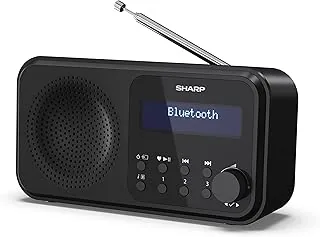 SHARP DR-P420 przenośne radio cyfrowe (DAB/DAB+/FM z RDS, USB, Bluetooth 5.0, funkcja budzika jack 3,5 mm), czarne