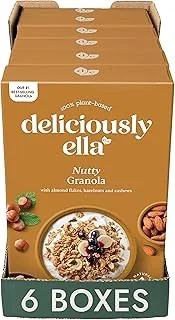 Deliciously Ella - Granola orzechowa, bezglutenowa, przyjazna dla wegan, zdrowe śniadanie, 380 g (6 pudełek)