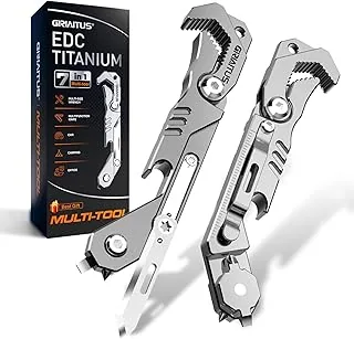 GIRIAITUS 7 in 1 Multitool Camping Accessories with Folding Knife Glass Breaker Screwdriver EDC Utility Knife Lightweight Multi tool Pocket Tool For Hiking, Fishing and Camping Gift For Dad, Husband