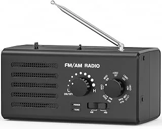 Tendak Przenośne radio na baterie FM/AM/UKW, radio tranzystorowe, zasilanie przez USB, zasilanie bateryjne, gniazdo słuchawkowe, duży głośnik 5 W, bardzo długa antena